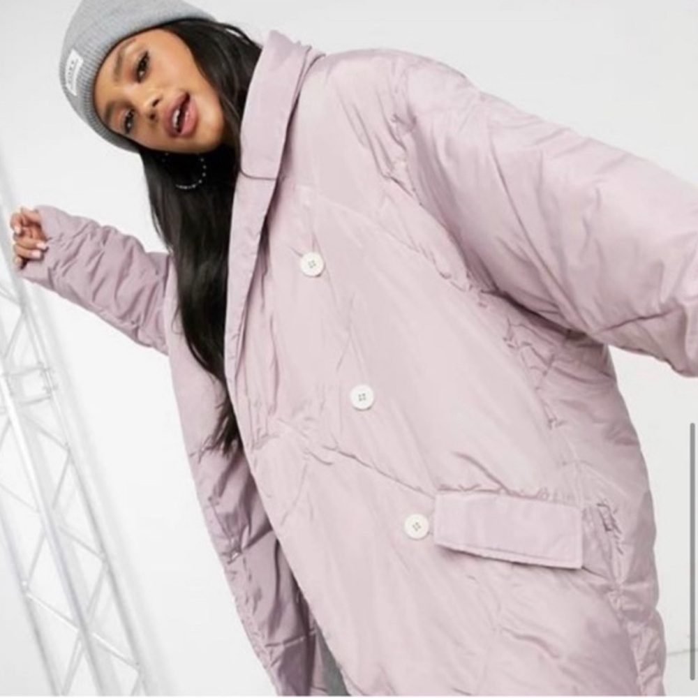 Free People Revolve Ella Purple Quilted Puffer Coat Jacket S Wisteria Dawn